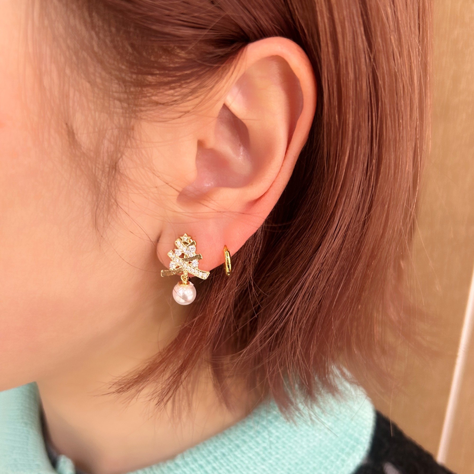 クリスマスツリーイヤリング