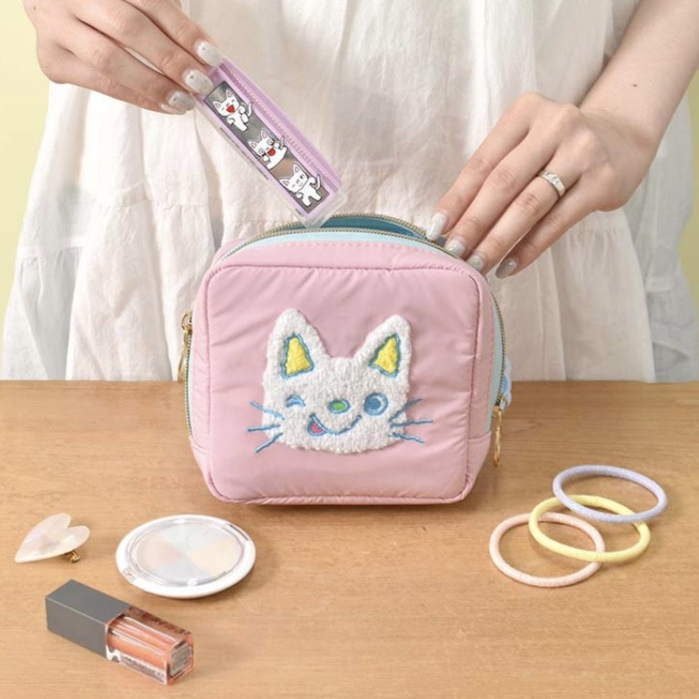 ノンタン4サガラ刺繍スクエアポーチ
