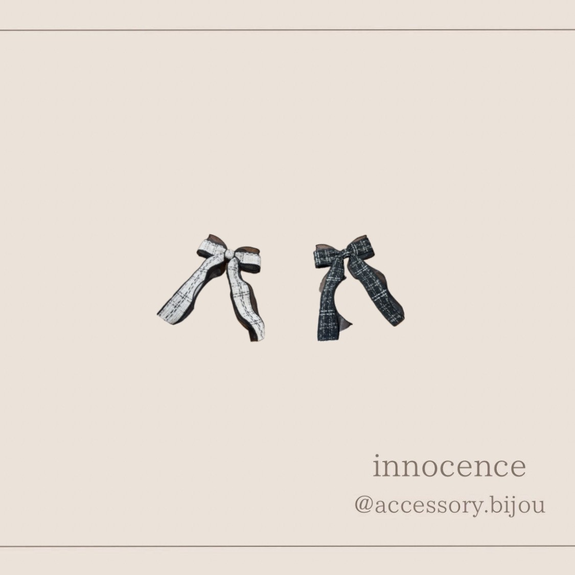 ツイードリボンバレッタ