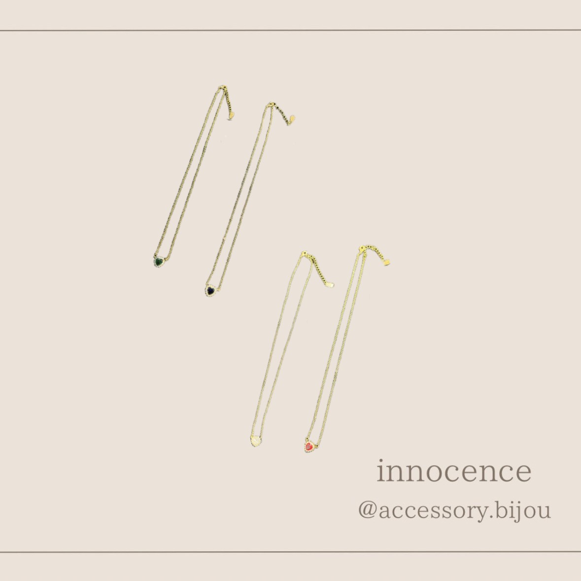 ハートビジューネックレス