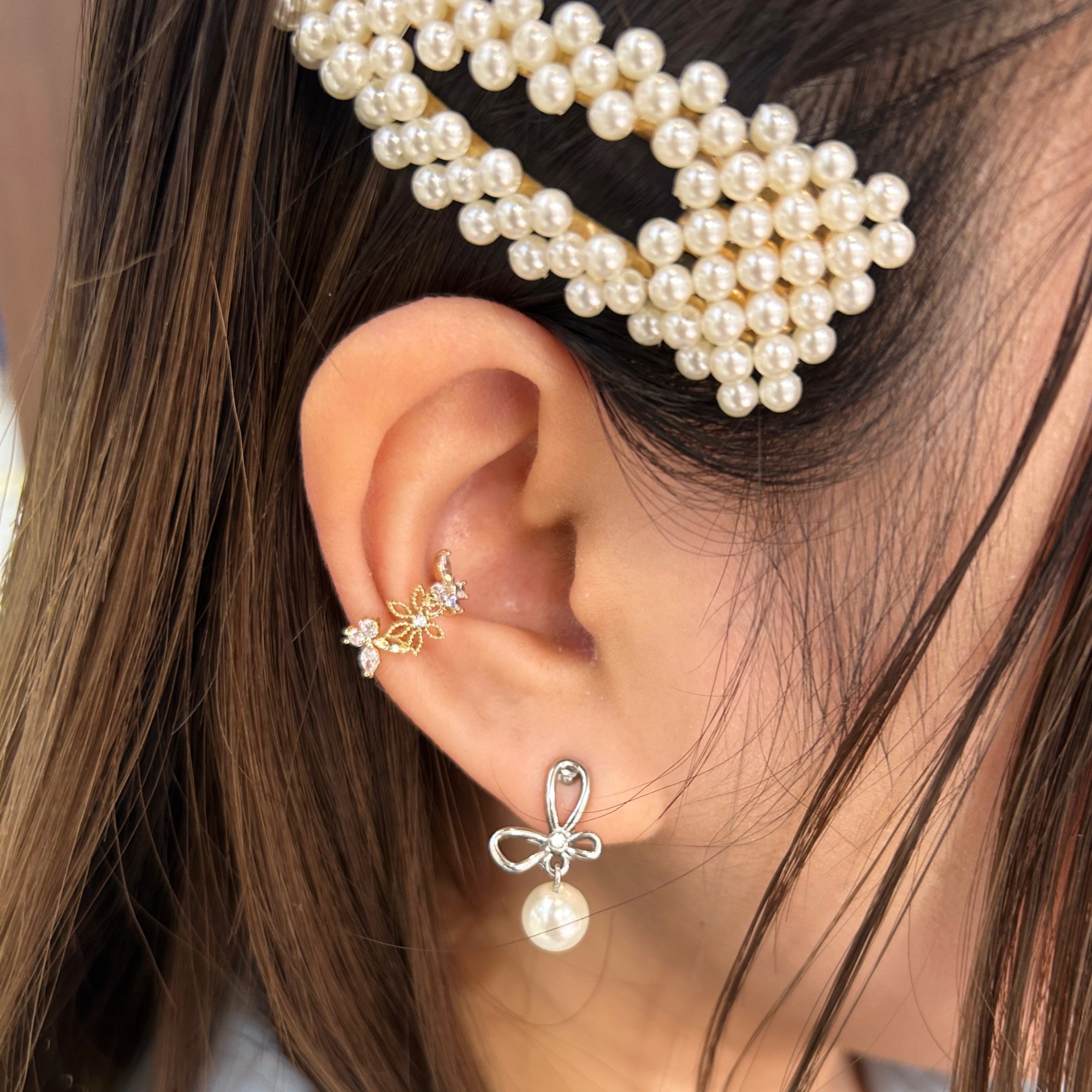 フラワーイヤーカフ