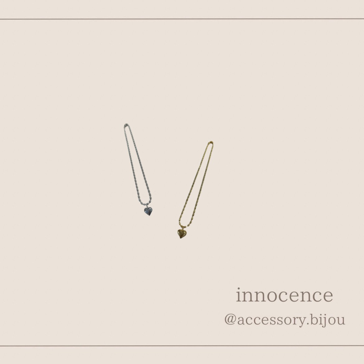 ステンレスメタルハートネックレス