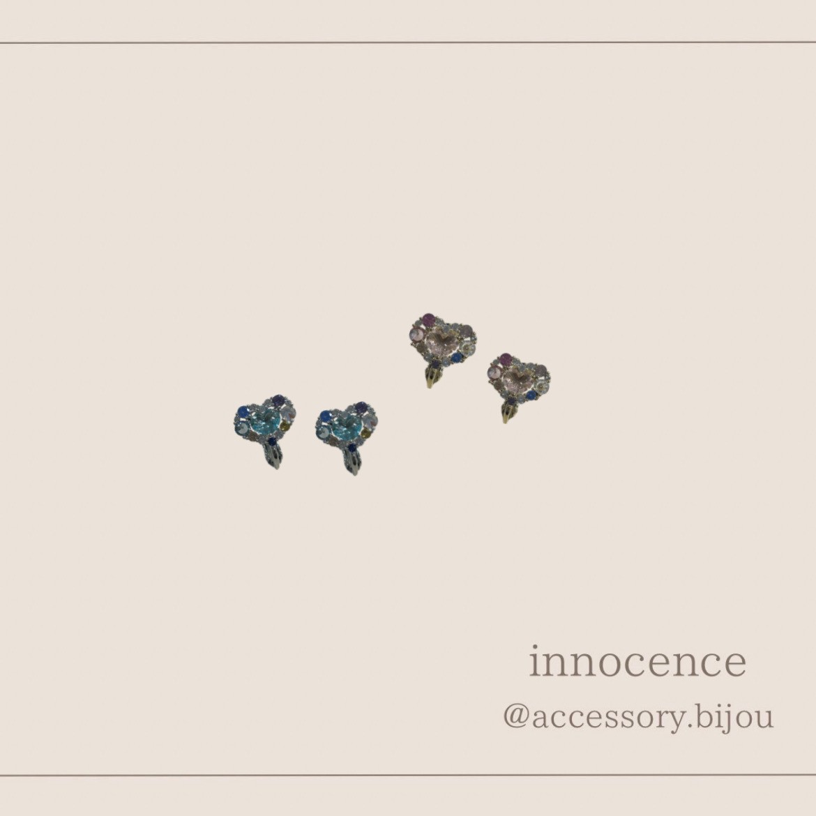 ハートキュービックジルコニアイヤリング