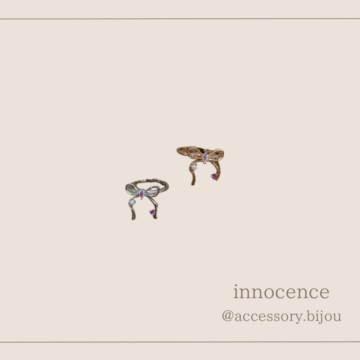 ビジューリボンリング