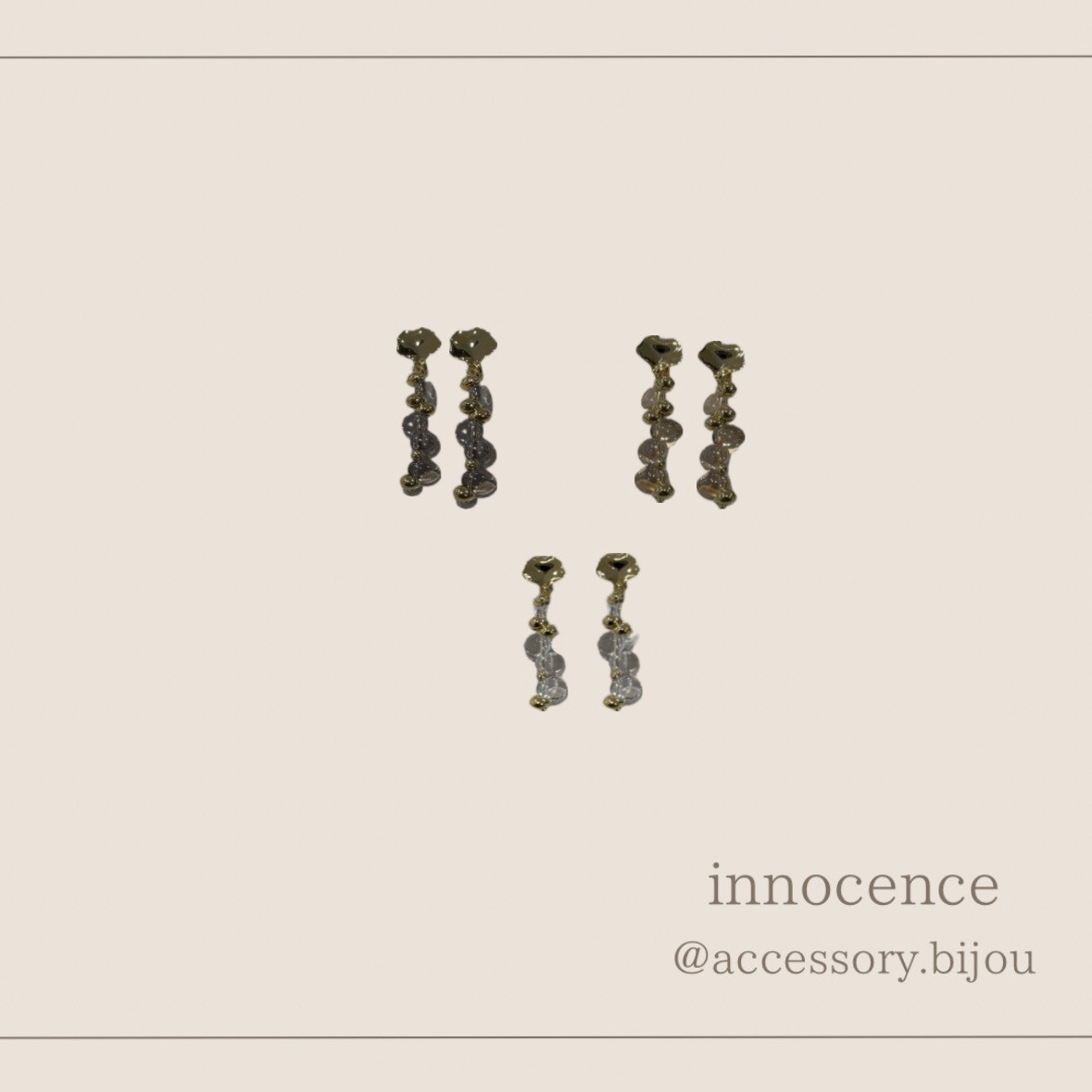 ビーズ×メタルピアス&イヤリング