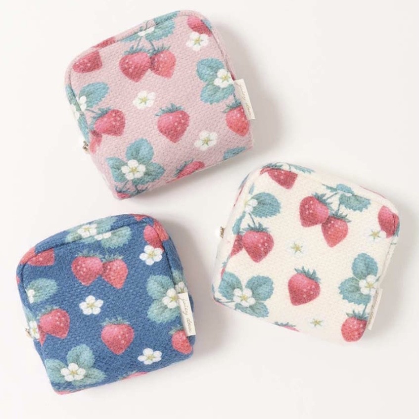 ジューシードゥーシェニール織いちごボックスポーチ