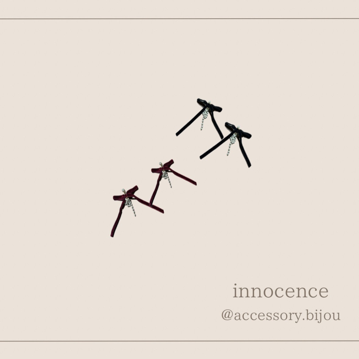 ベロアリボンピアス&イヤリング