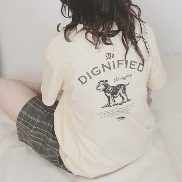 dogイラストプリントTシャツ