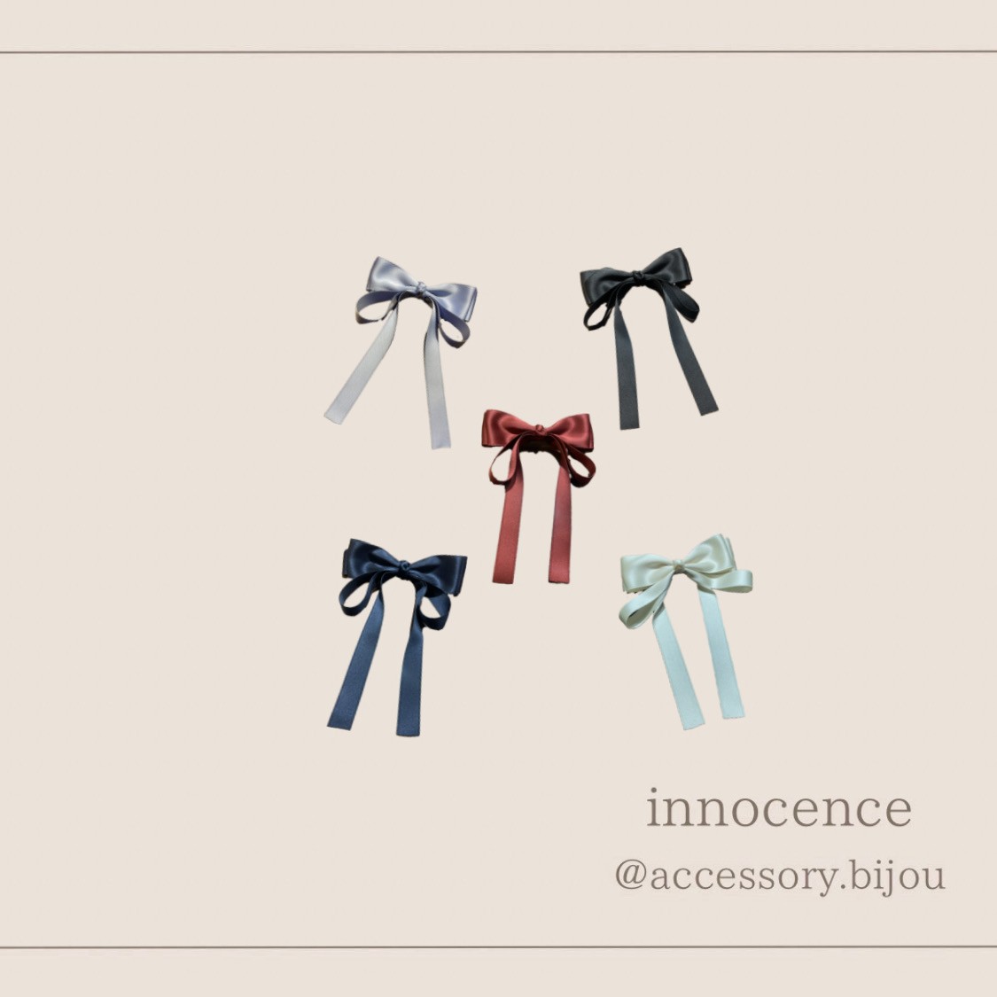 サテンリボンバレッタ