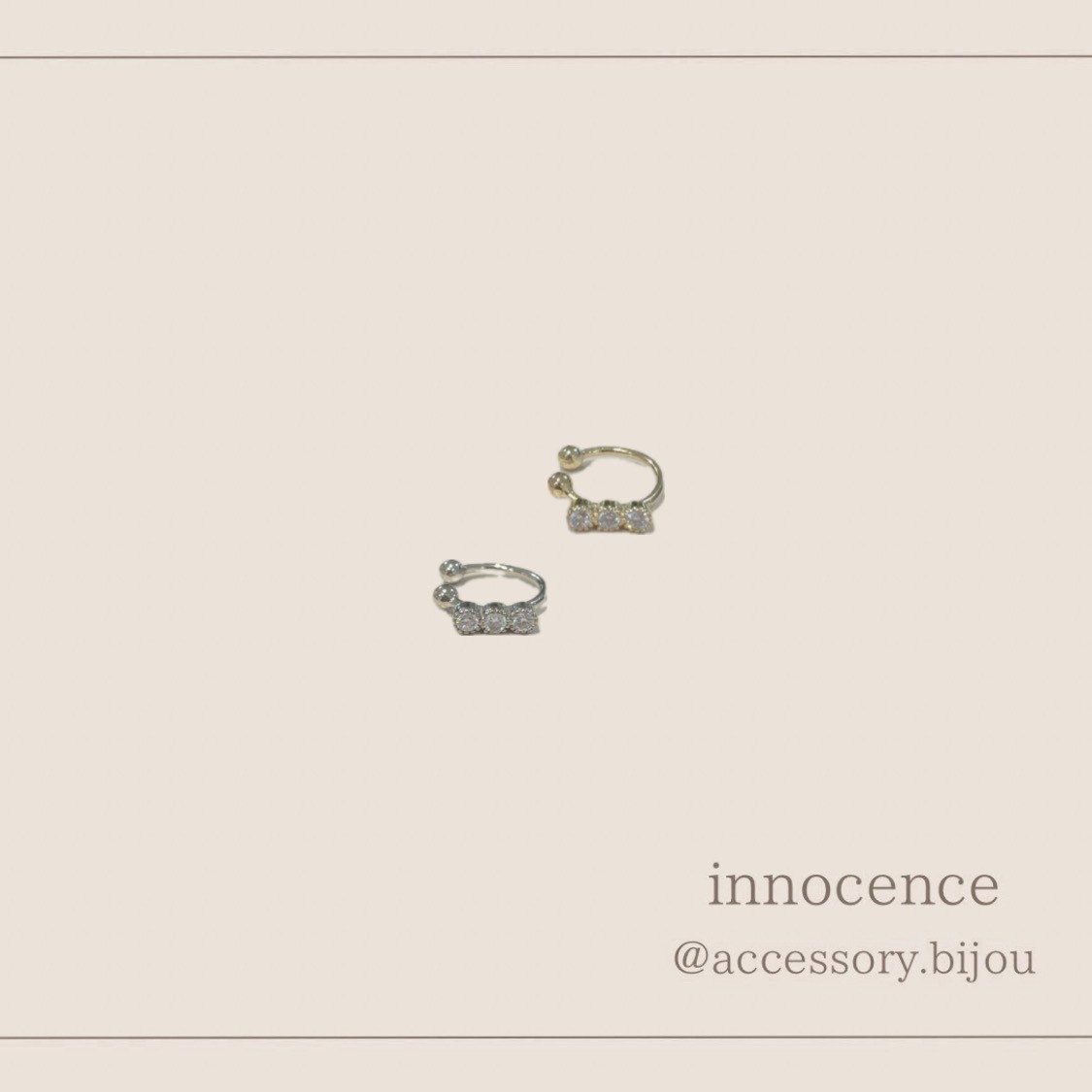 キュービックストーンイヤーカフ