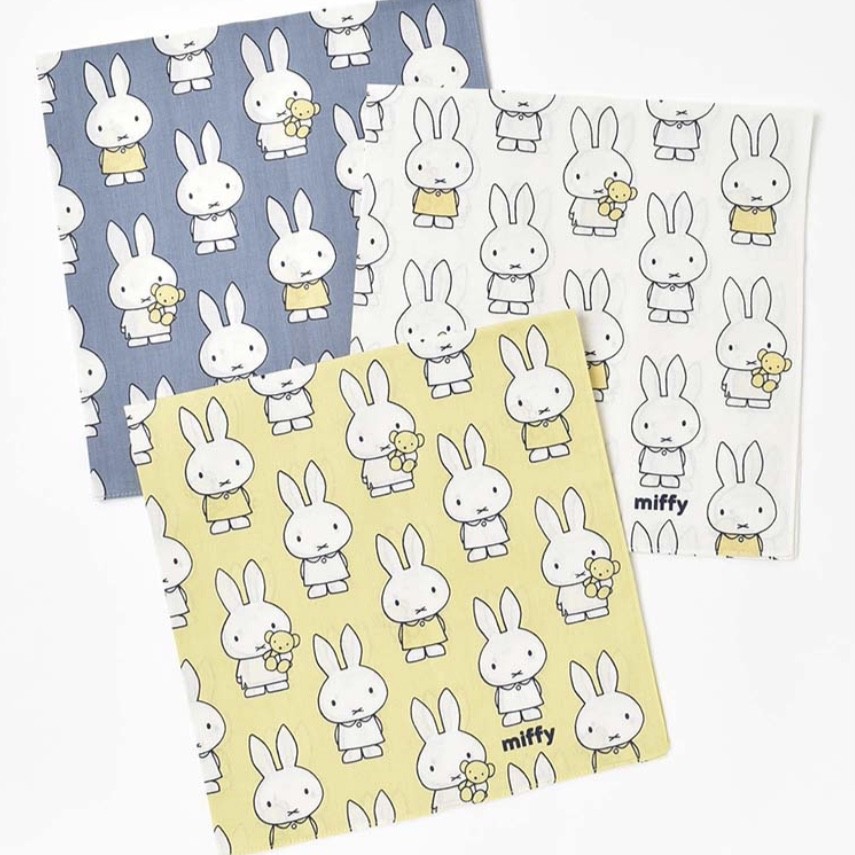 ミッフィーいろいろ総柄プリントハンカチ