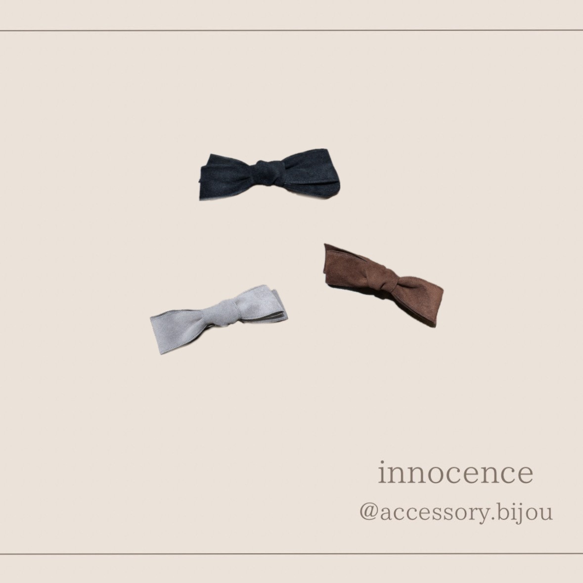 スウェードリボンバレッタ