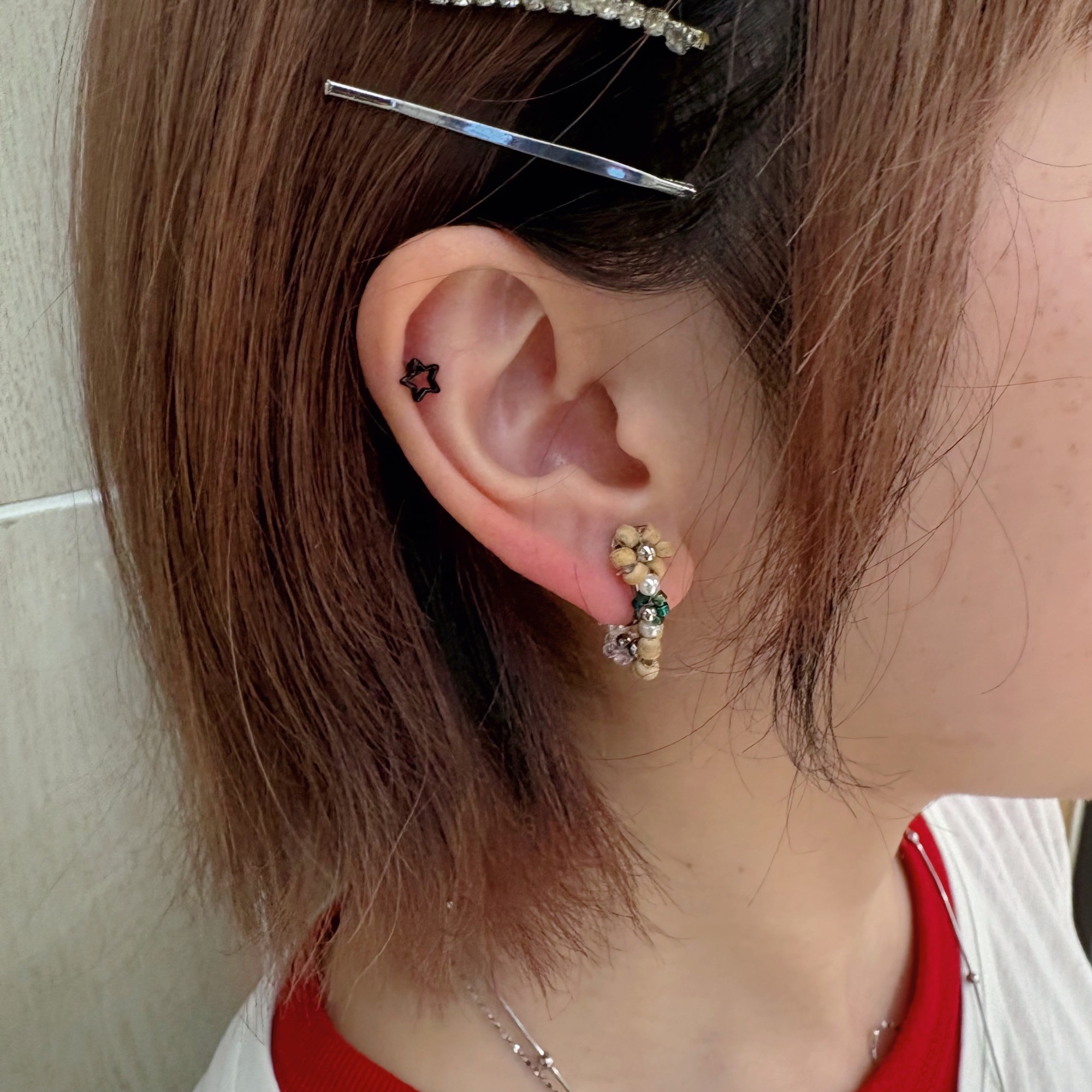 ビーズイヤリング