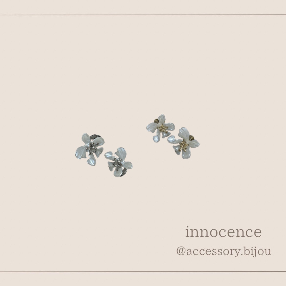 アクリルフラワーイヤリング