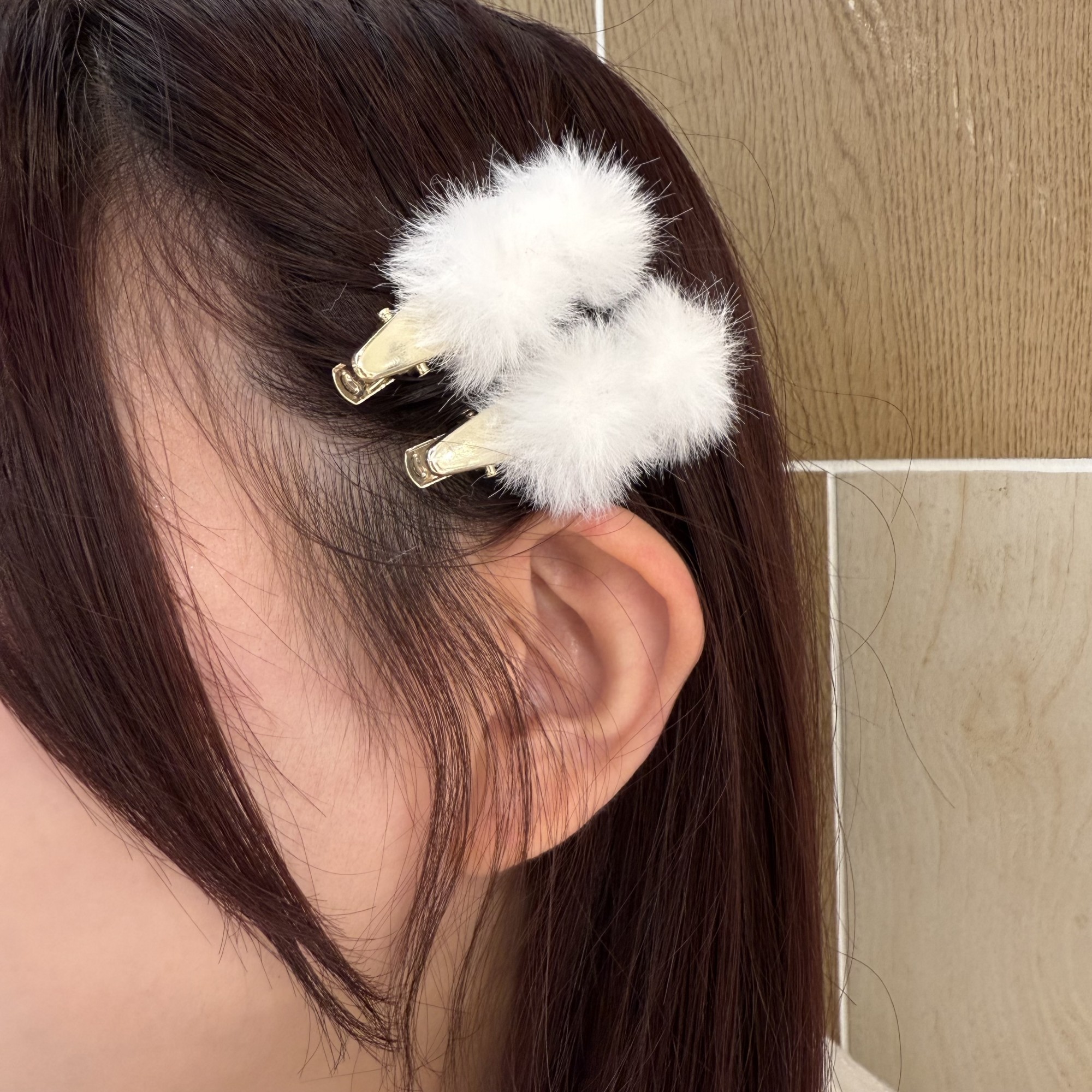ファーヘアクリップ