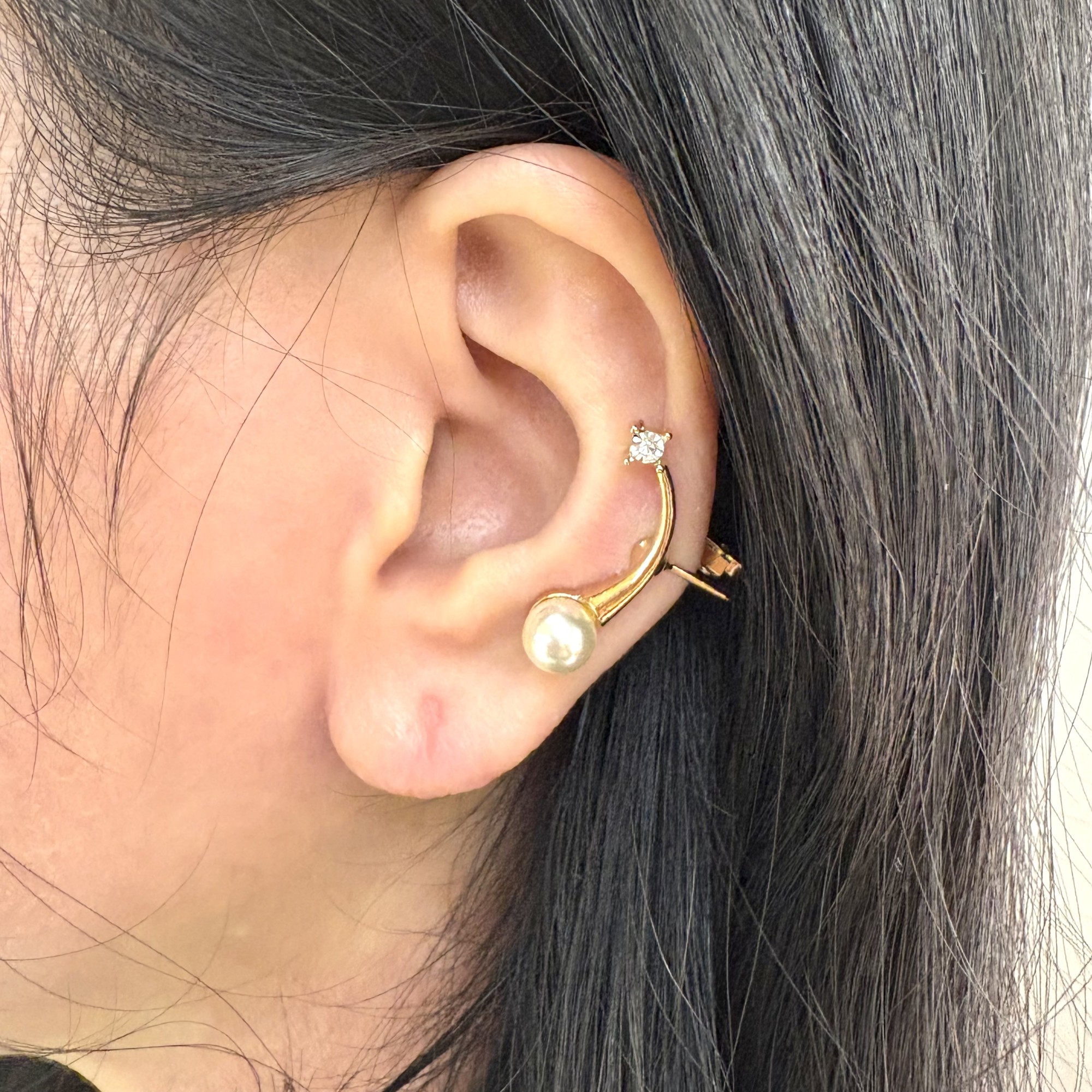 パール×メタルイヤカフ