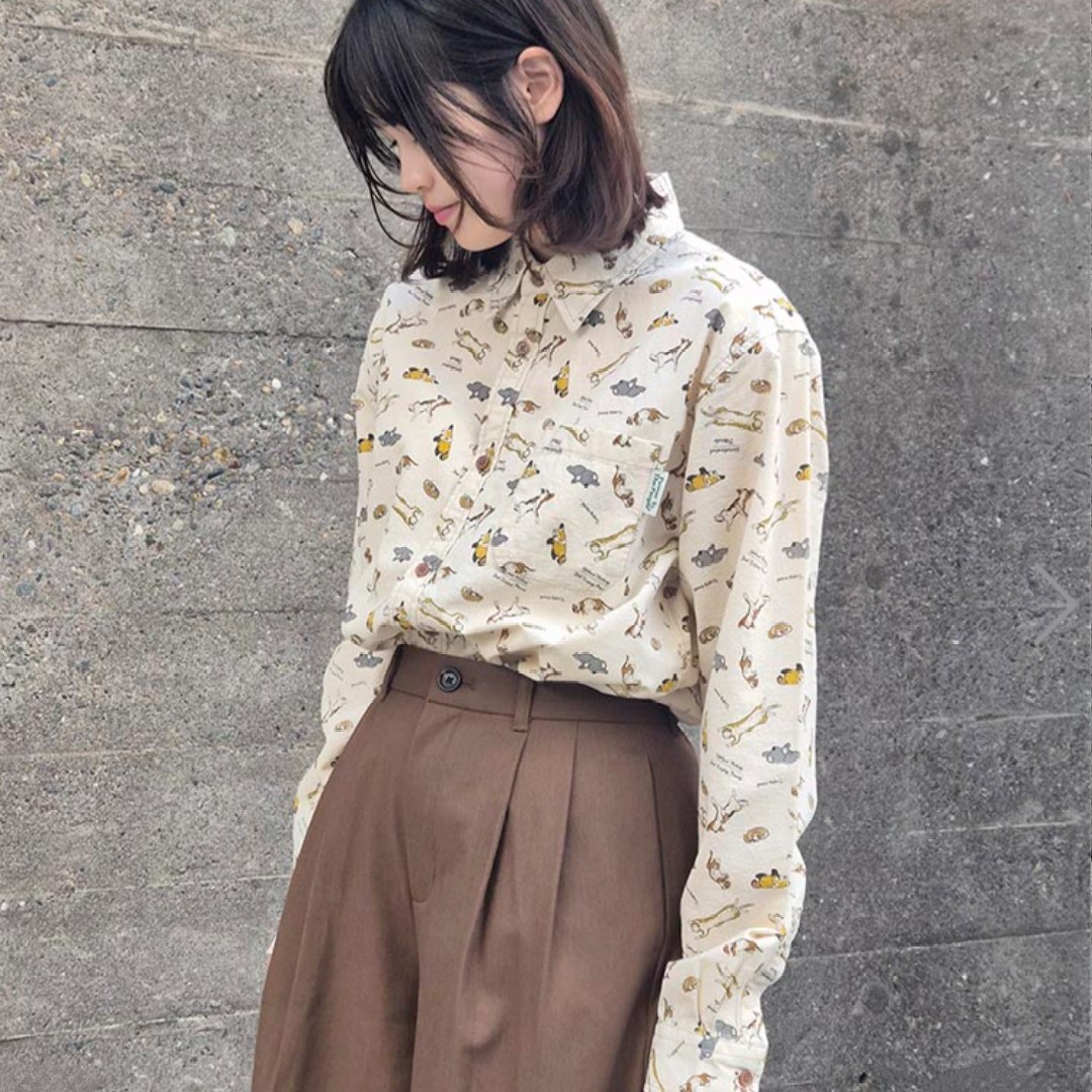 総柄プリントシャツ