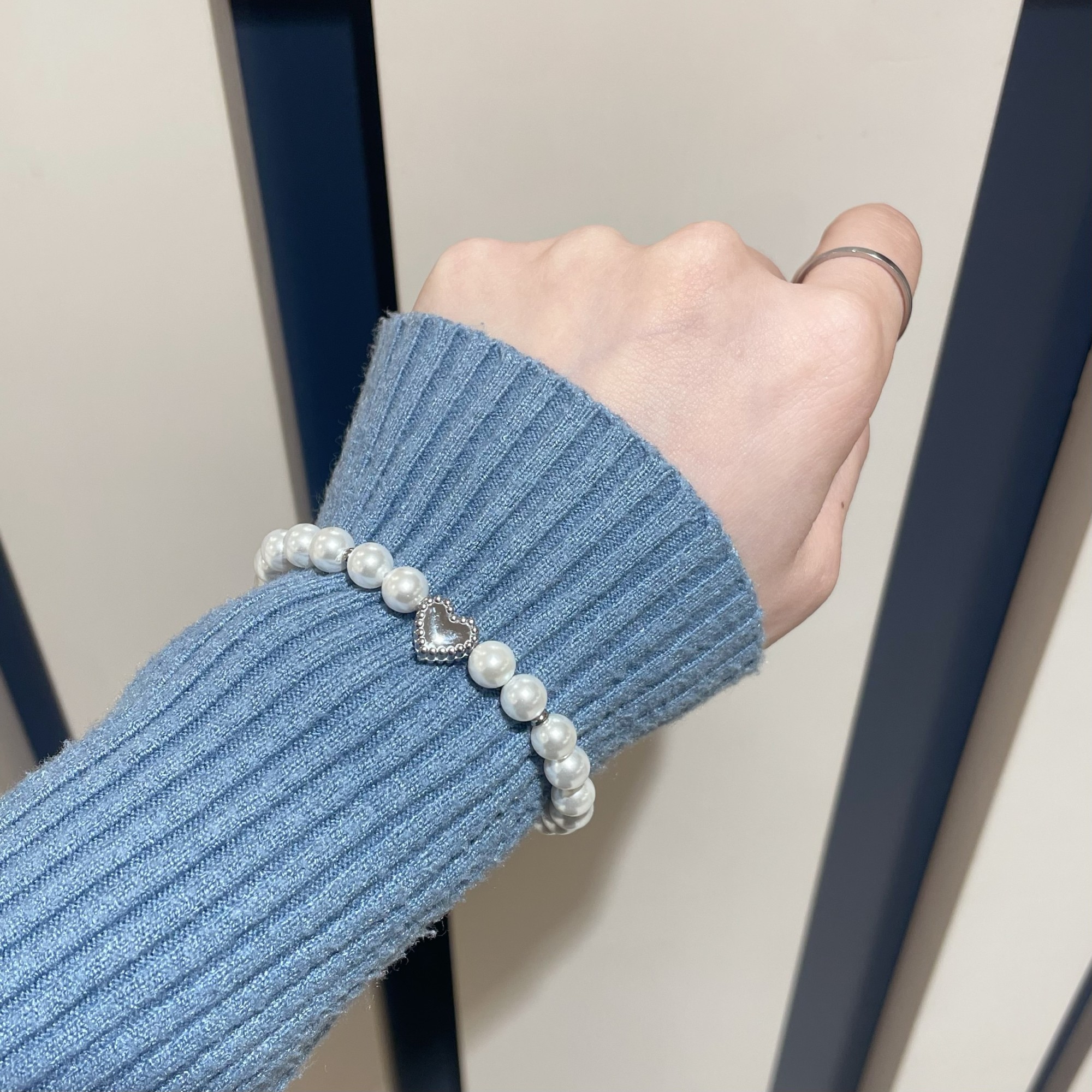 ステンレスハートブレスレット