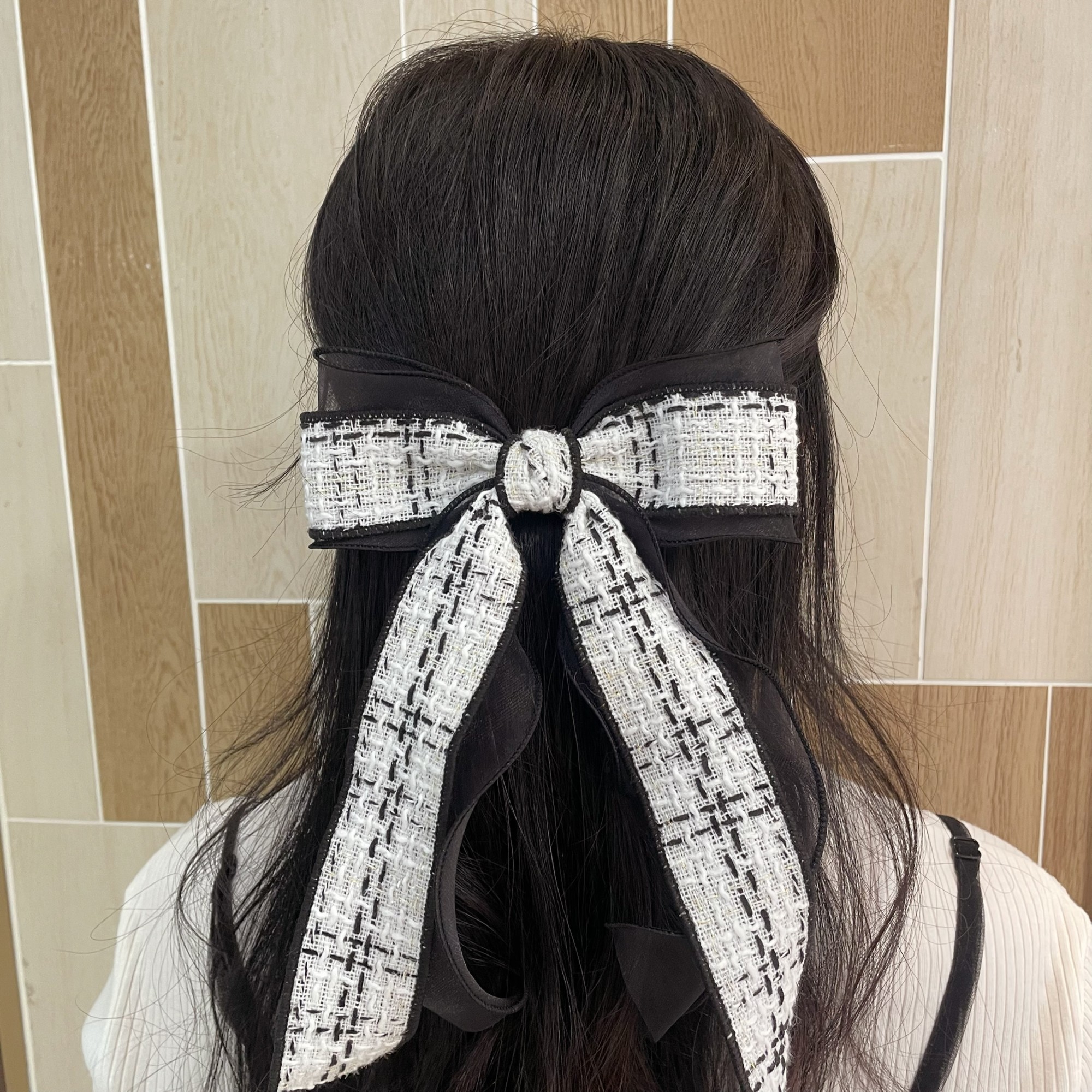 ツイードリボンバレッタ