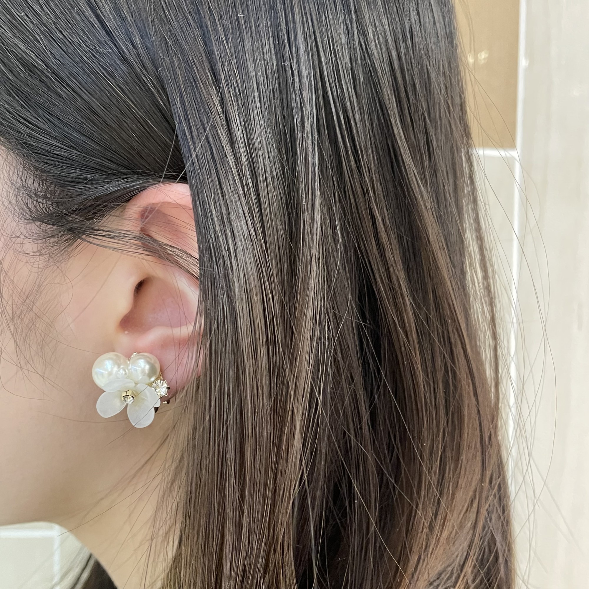 フラワーパールピアス