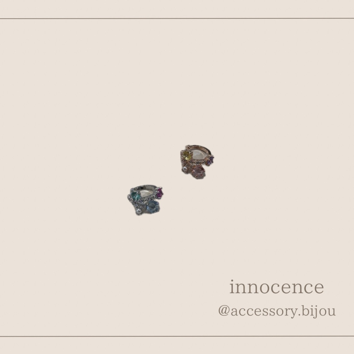 カラーストーンイヤカフ