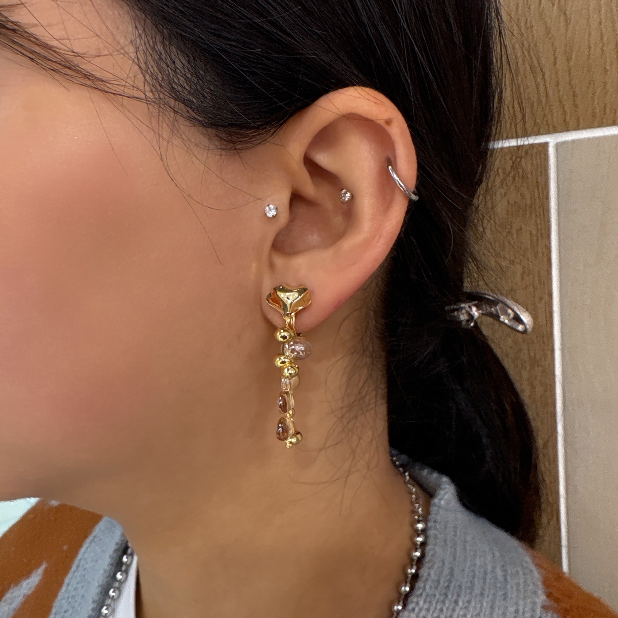 ビーズ&メタルピアス&イヤリング