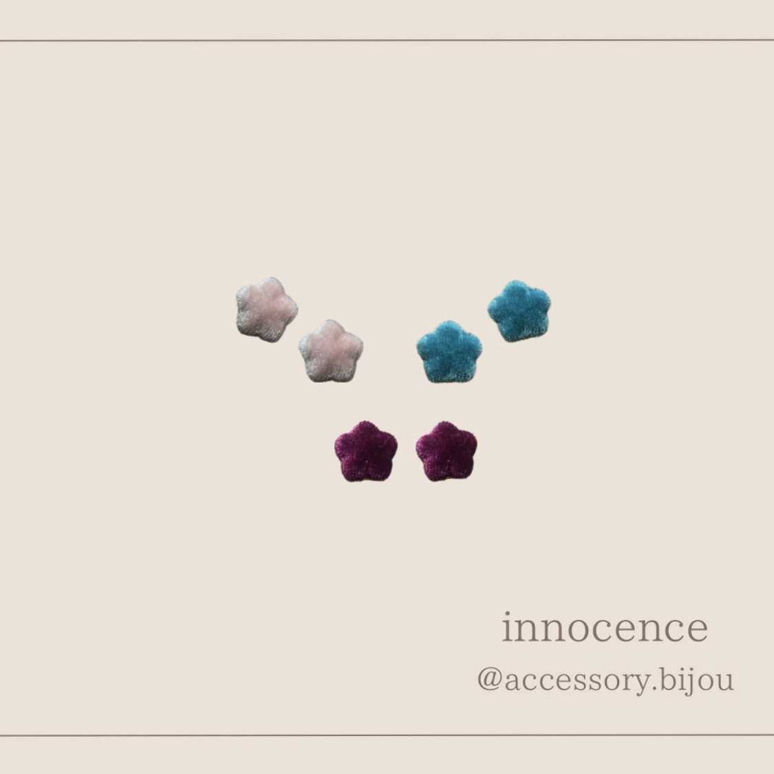 ベロアフラワーピアス